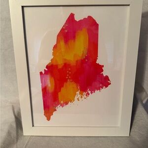 Vibrant Abstract Maine Art Print in White Frame from LLBean